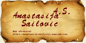 Anastasija Sailović vizit kartica